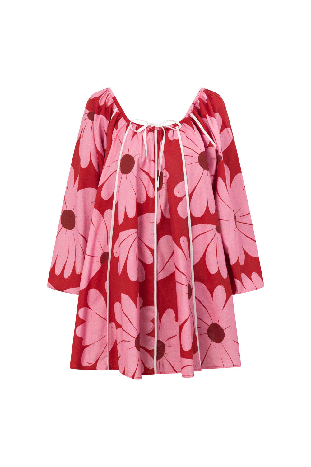 Stylish Veronica Mini Dress in Exclusive Daisy Red Print