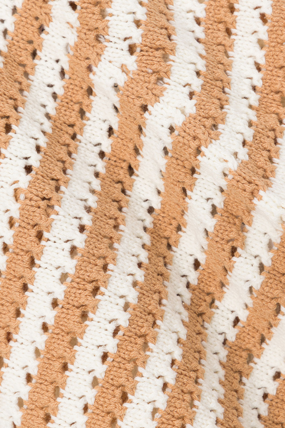 High - Quality Tan and White Striped Bryn Wrap Mini Skirt