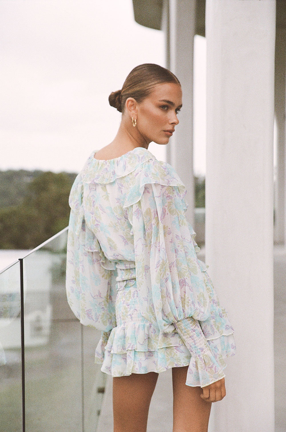 Stylish Floral Zaina Dress with Exclusive Blue Daisy Print
