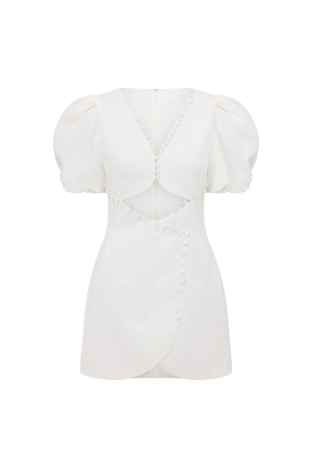 Stylish Jaylie White Button-down Women's Dress
