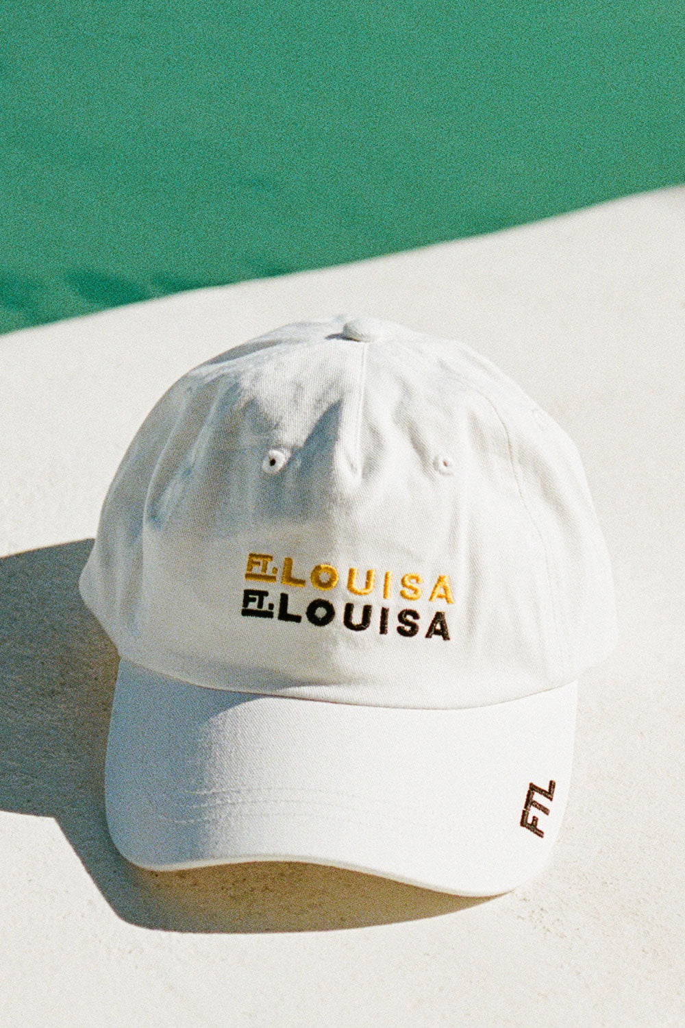 FT. Louisa White 90's Inspired Adjustable Clip Drop 2 Baseball Cap