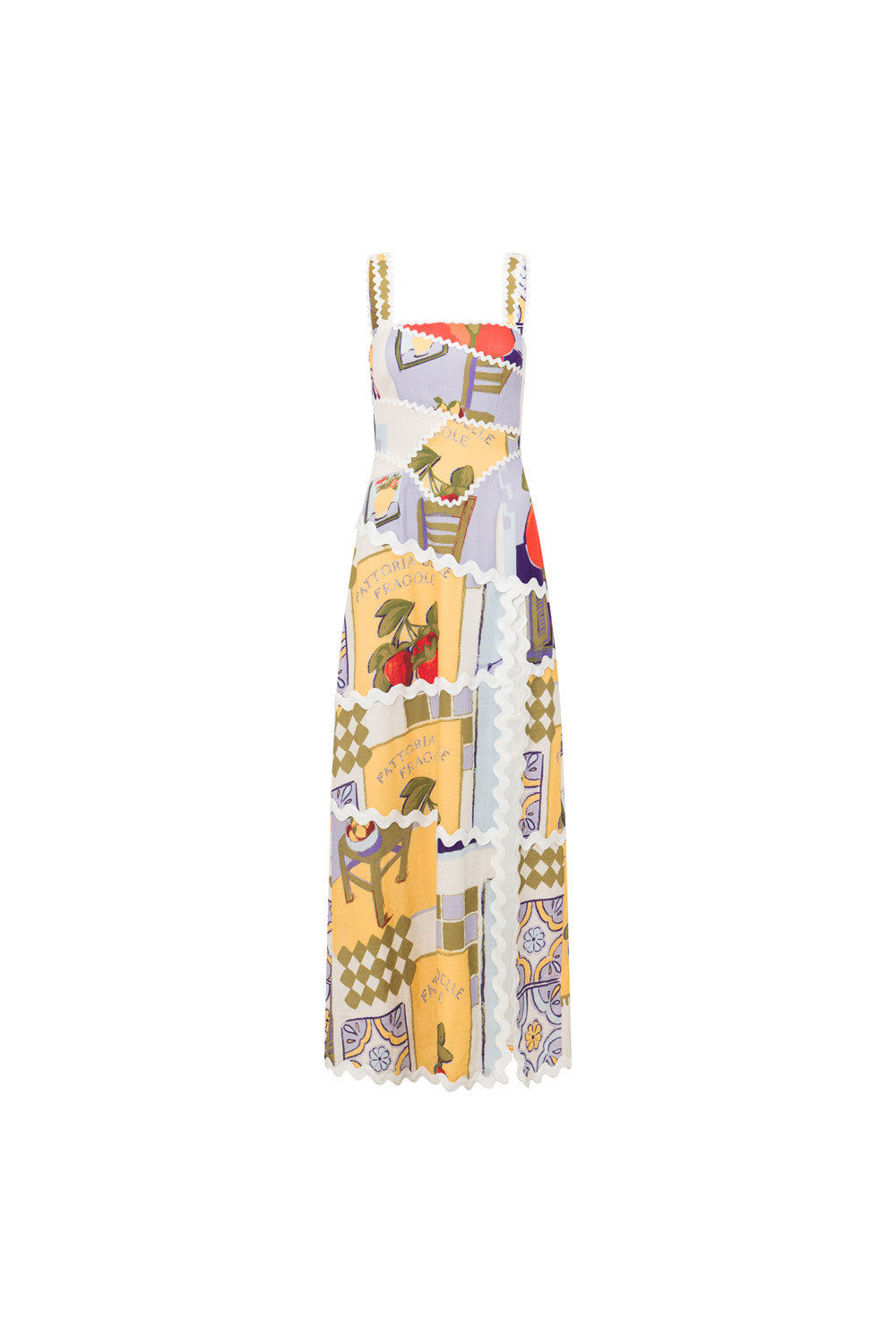 Exclusive Viscose Nylon Blend Capricci Maxi Dress in Villagio Purple