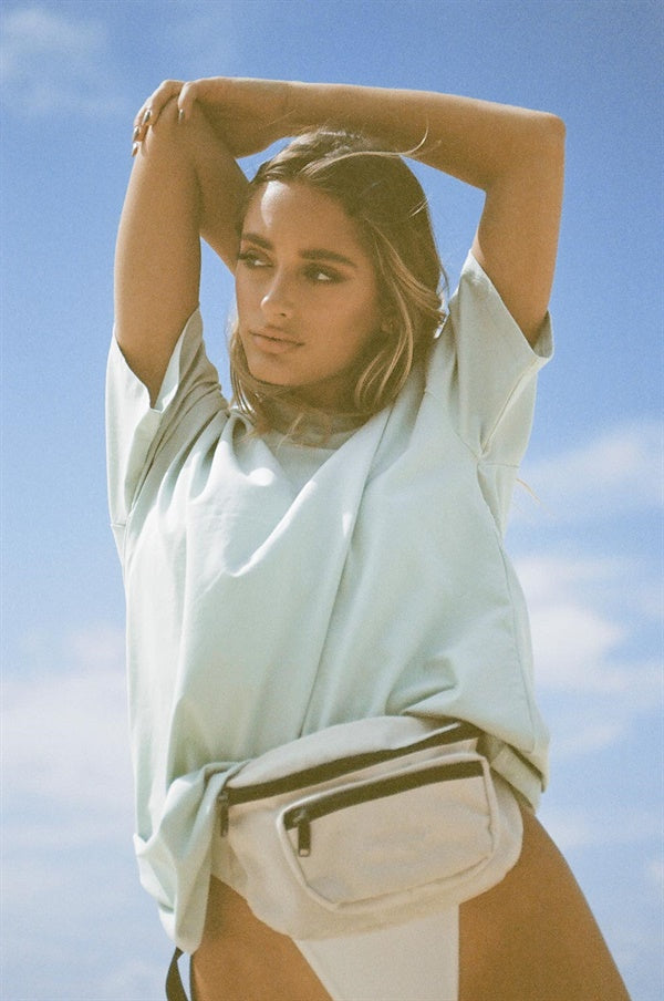 Oversized Mint Rounded Neck Short Sleeve Top