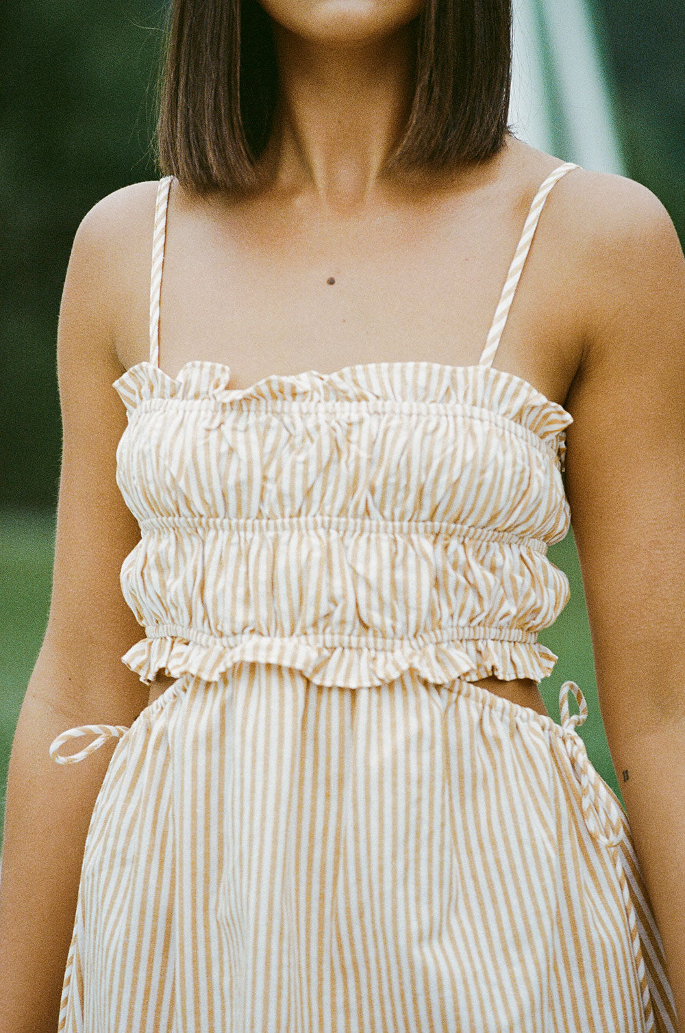 Super Adorable Lucy Dress with Orange Stripe