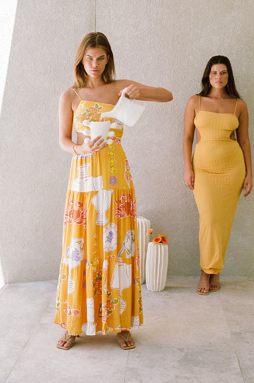 Sample of Aliza Women's Dress in Vibrant Ciao Yellow Color