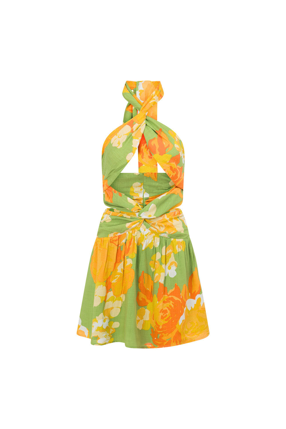 Floral Sunset Amina Halter Style Women's Dress - Exclusive Sample