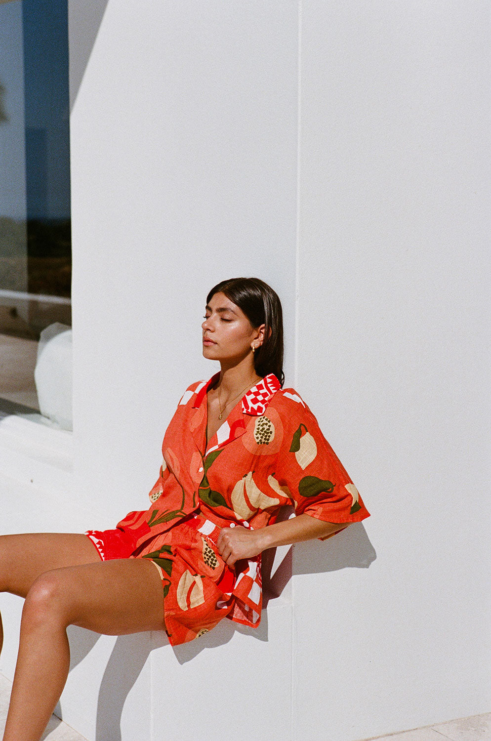Sabo's Exclusively Designed Seona High Waisted Shorts in Dolce Rossa Print