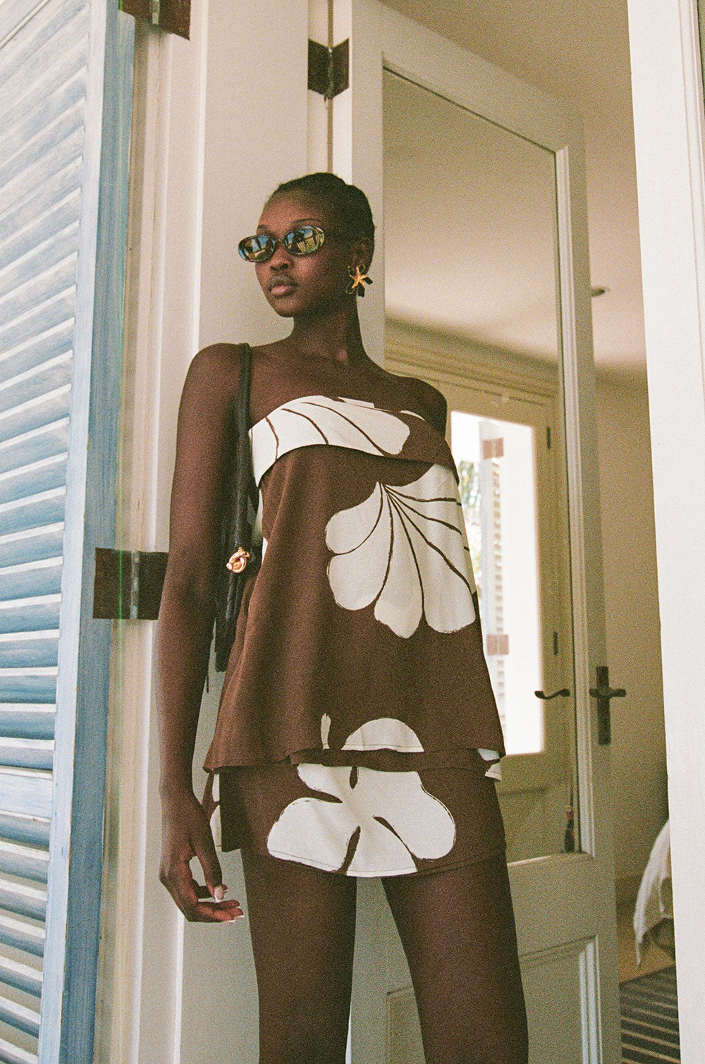 Unique Simone Top in Galene Brown - One - of - a - Kind Sample