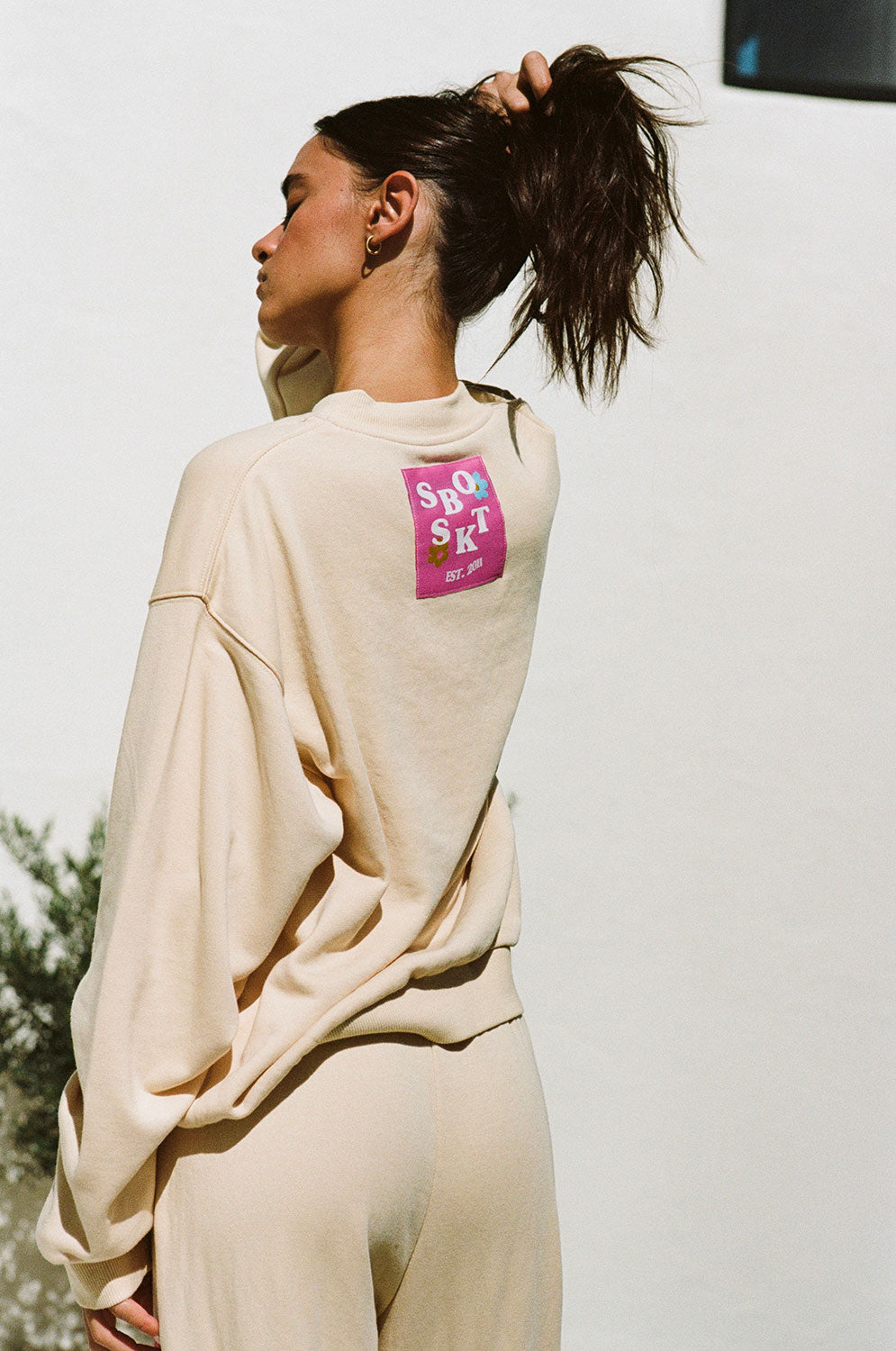 Fashionable Orchard Road Cream Cotton Blend Women's Winter Sweater