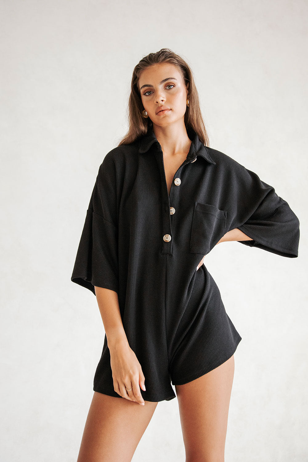 Black Casual Milena Playsuit - Ideal for Daily Wear