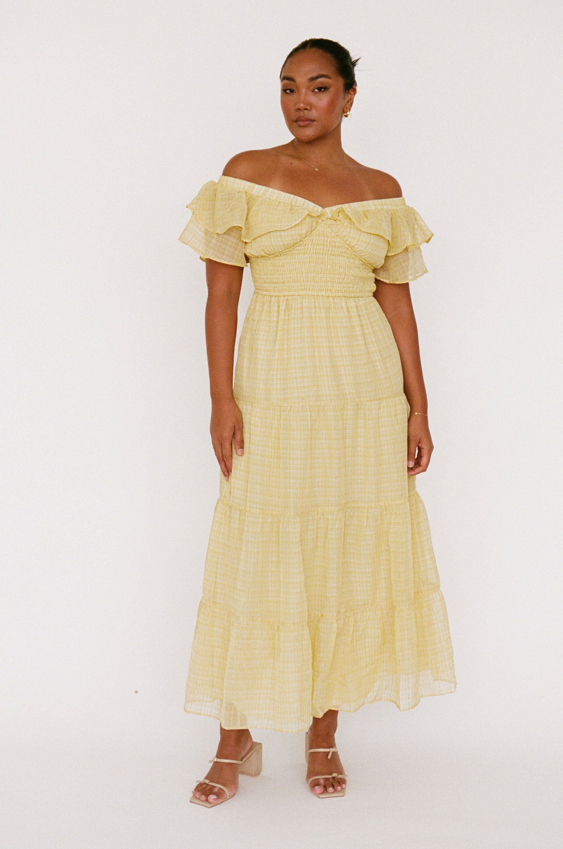 Summer-Inspired Maui Lightweight Off-Shoulder Midi Dress