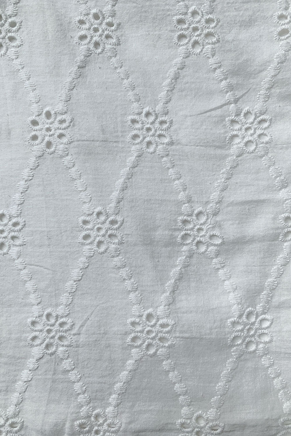 Exquisite Natural White Cotton La Lupa Top with Organza Trims