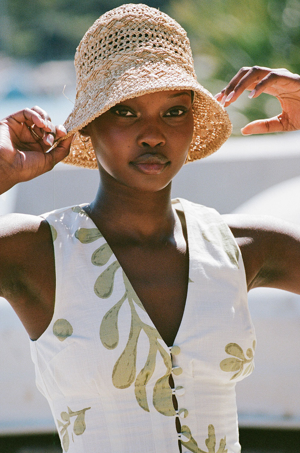 Exquisite Women's Jade Cotton Playsuit with Exclusive Print