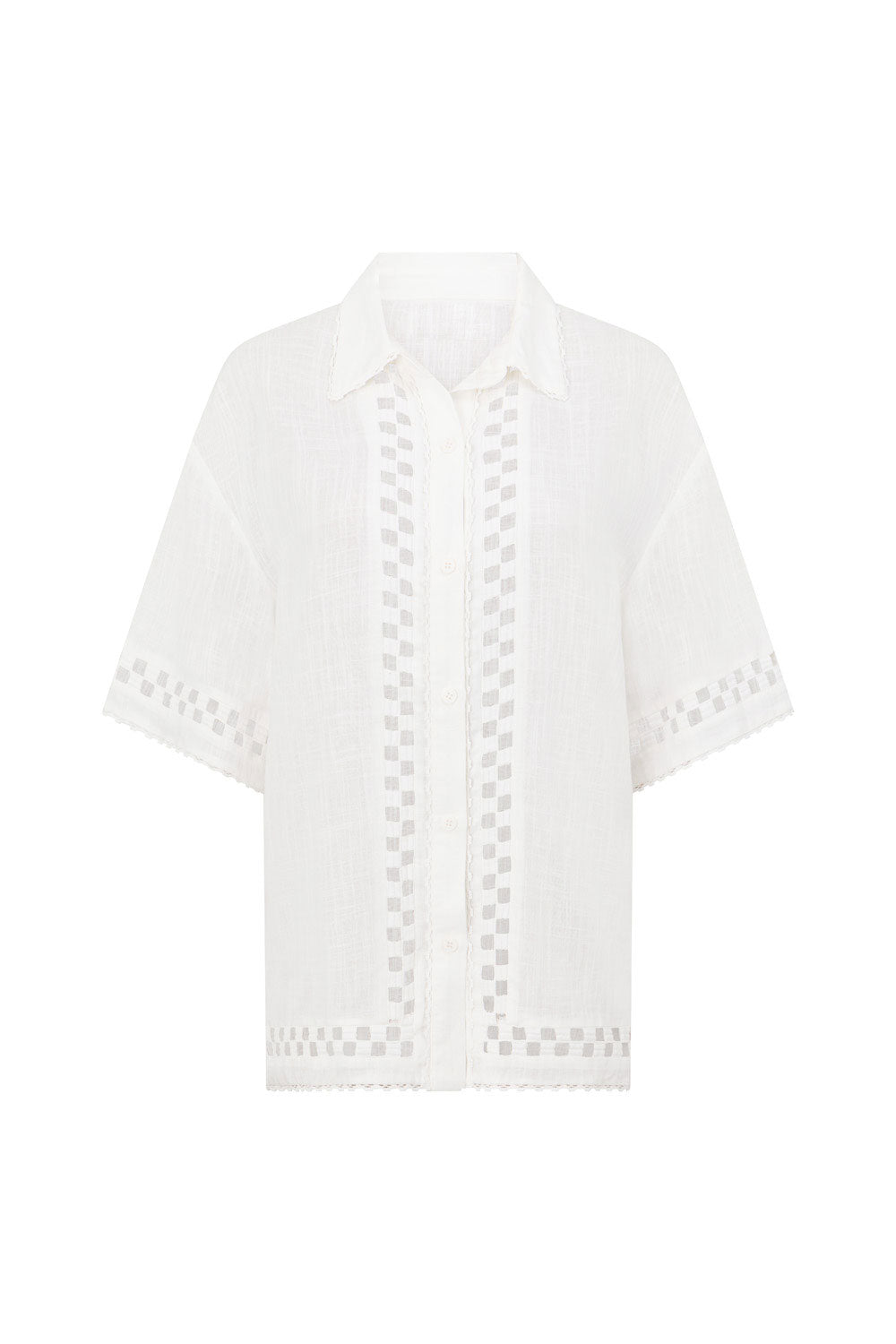 Unique White Alyssia Sample Top with a Special Flair