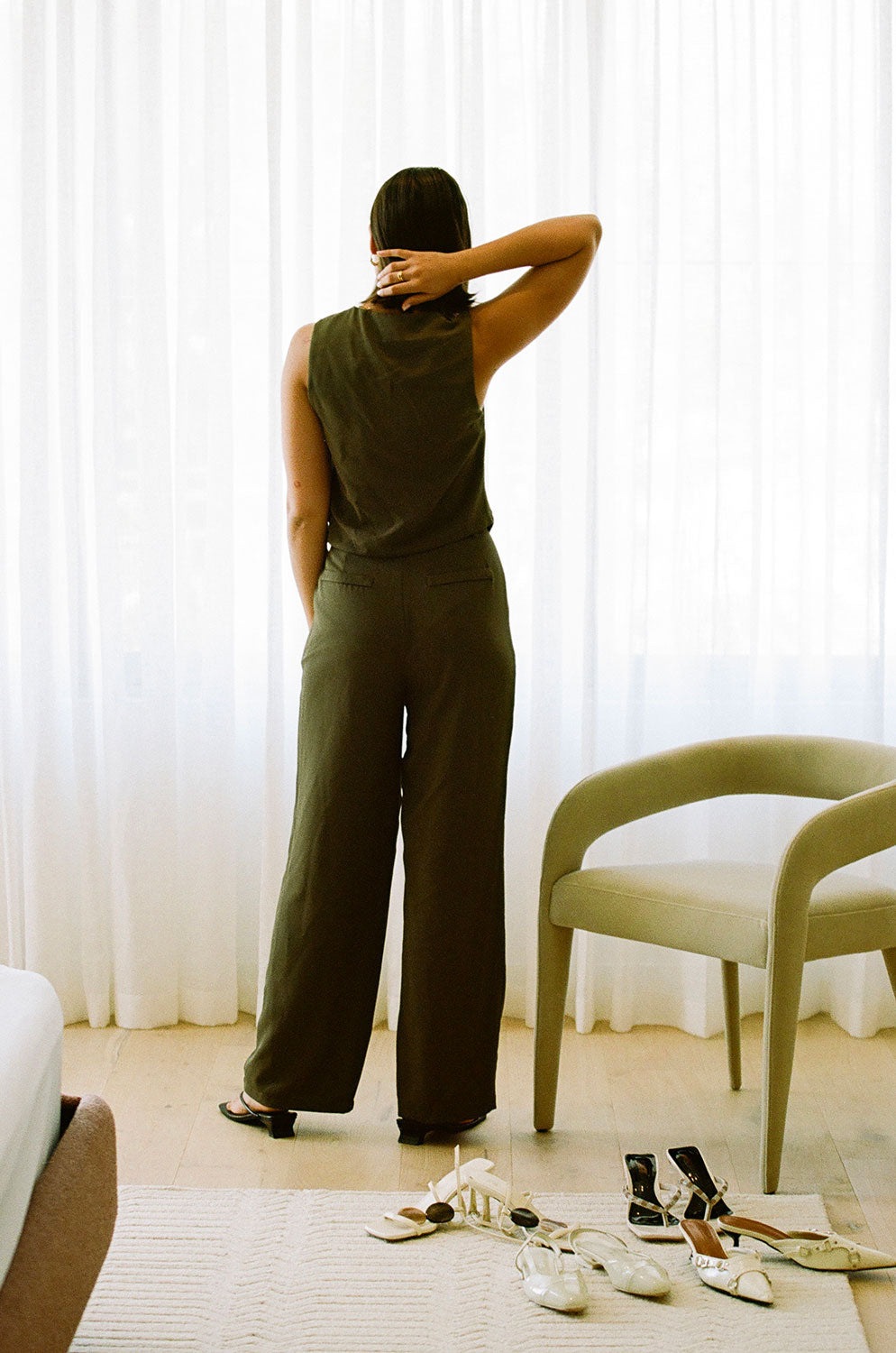 Chocolate Remi Pants - Unique Sample with Distinctive Feature