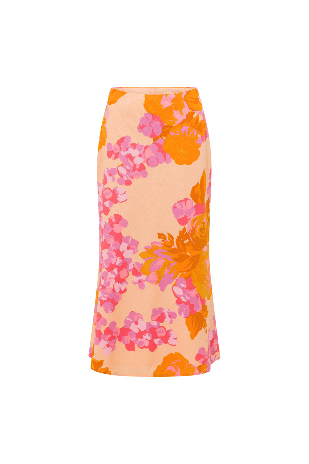 Exclusive Aleksandra High-Waisted Midi Skirt with Breeze Floral Print