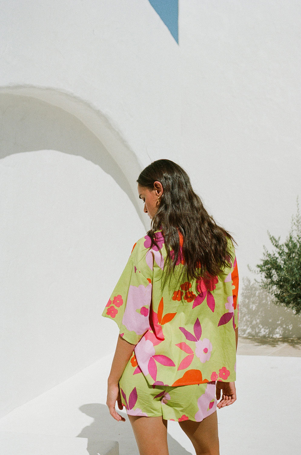 Unique Thessy Lime Floral Women's Top - A Sample Piece