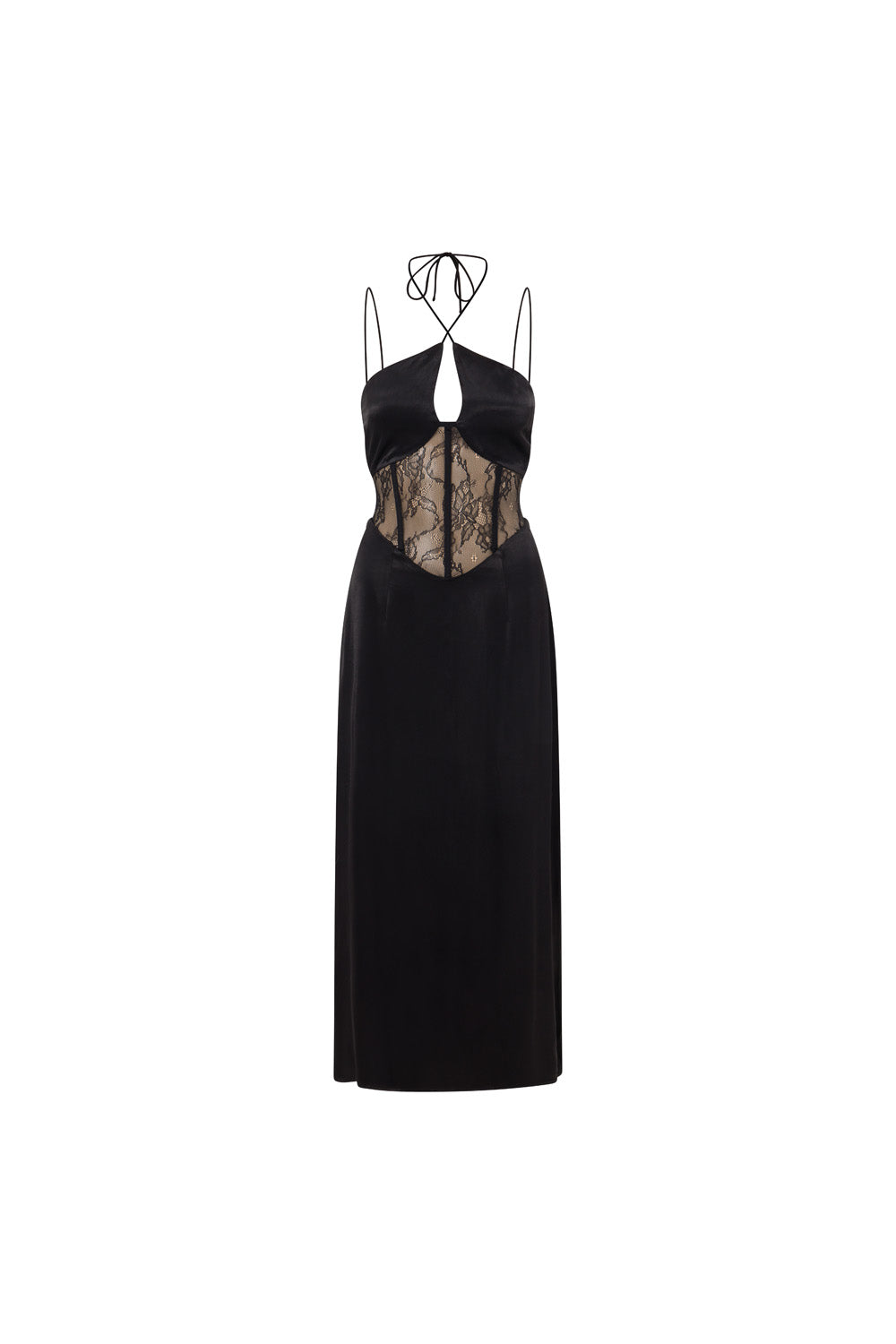 Stylish Black Teyah Midi Dress - Unique Sample Piece