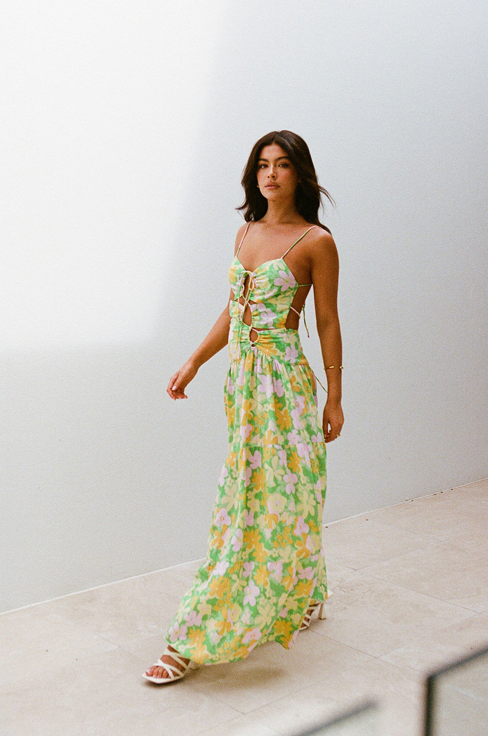 Sabo's Exclusive Juniper Green Crinkle Cotton Pacey Flattering Dress