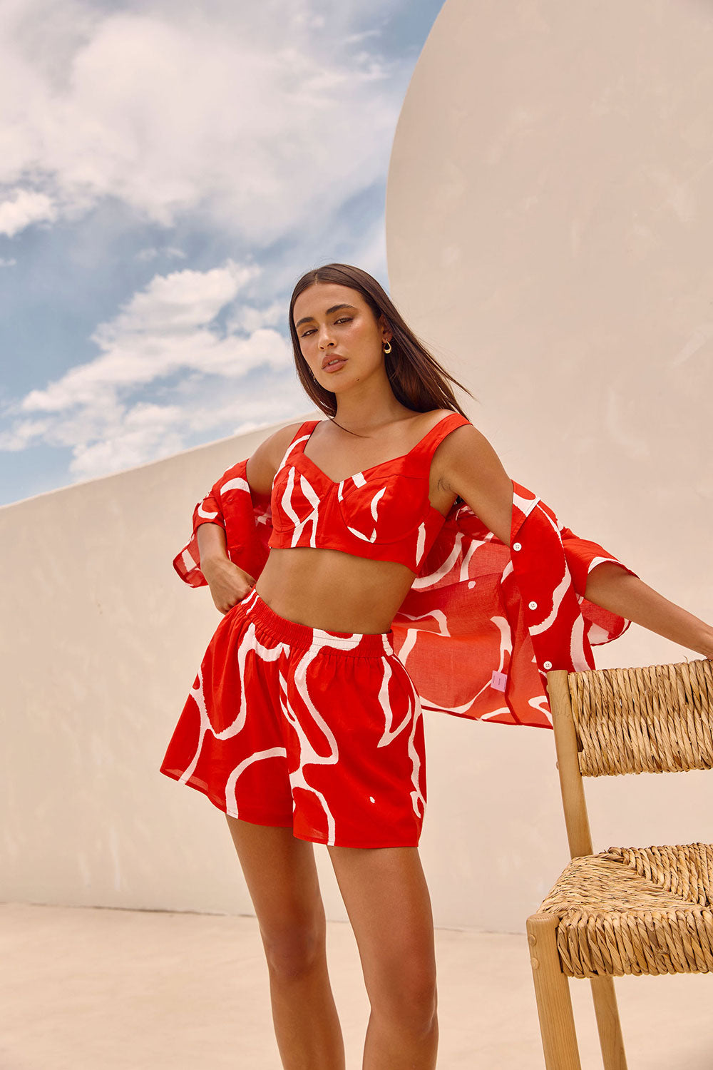 Exquisite Seona Shorts in Stunning Evoke Red for Summer