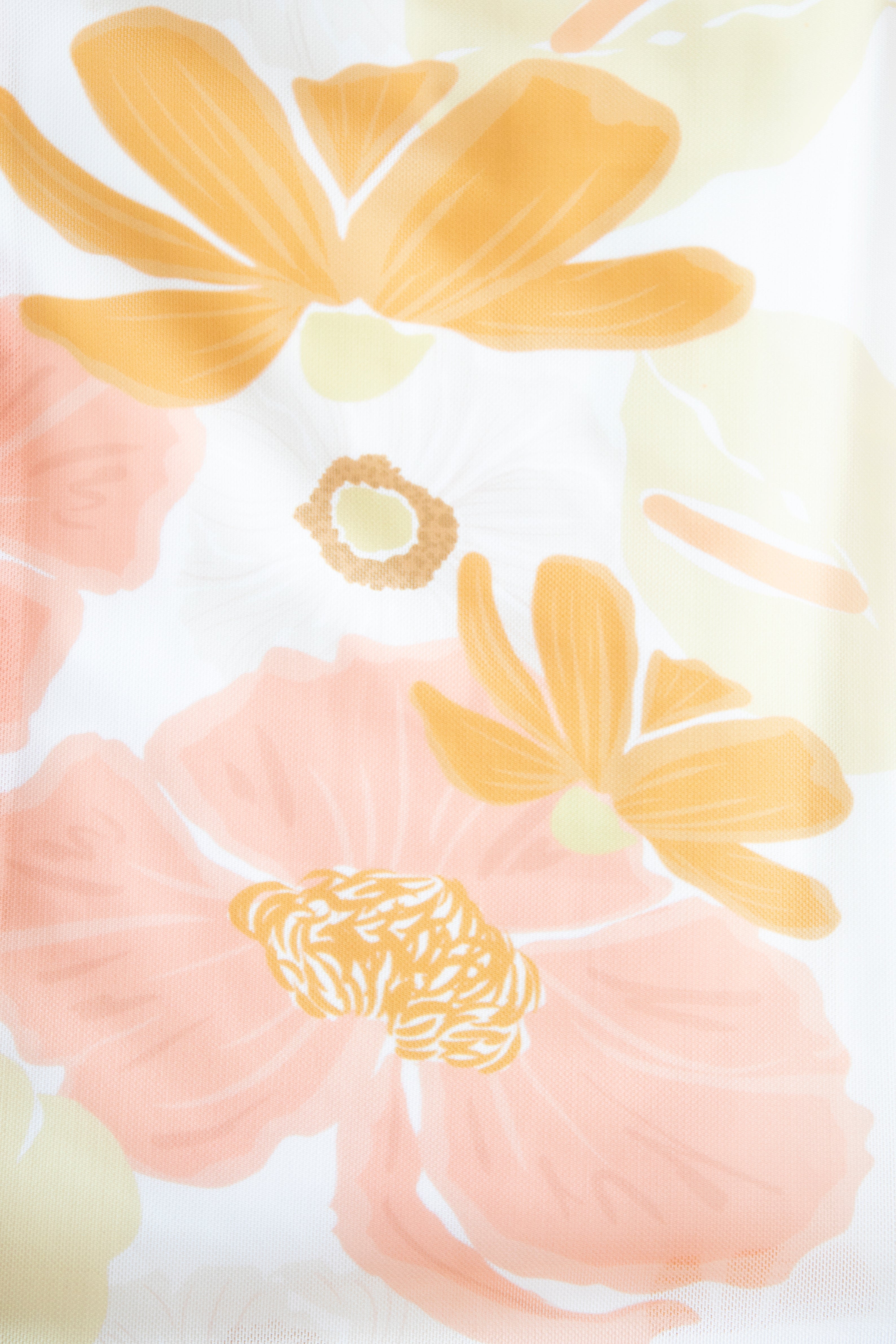 Exquisite Cayli Cutout Mesh Dress with Peace Lily Print