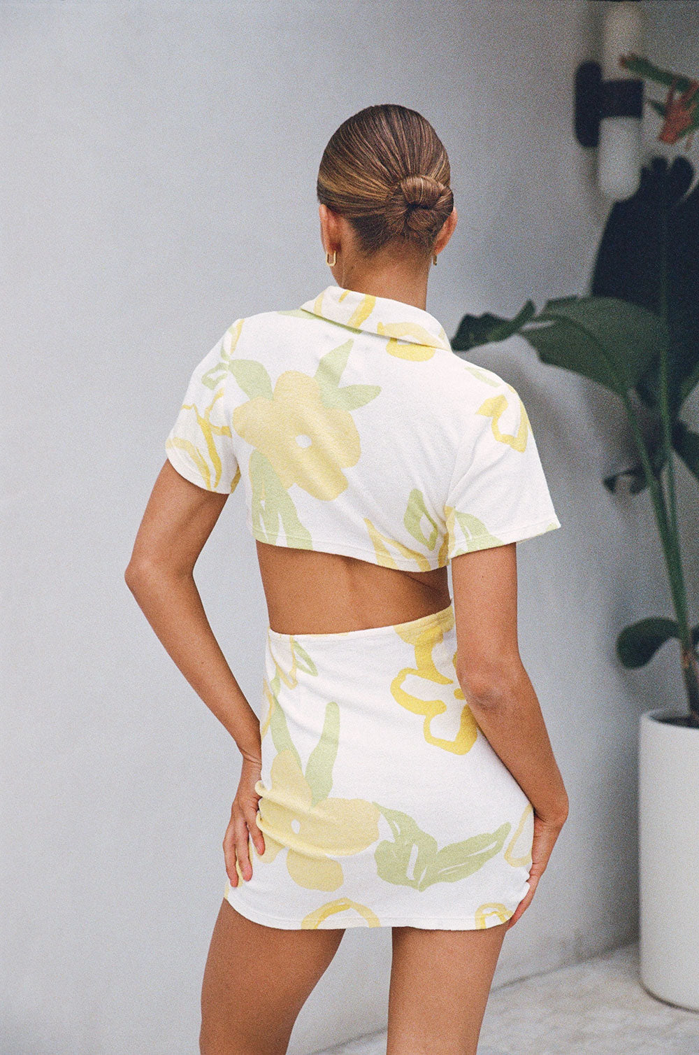 Sabo Exclusive Women's Tameeka Lemon Floral Print Cotton Towelling Dress