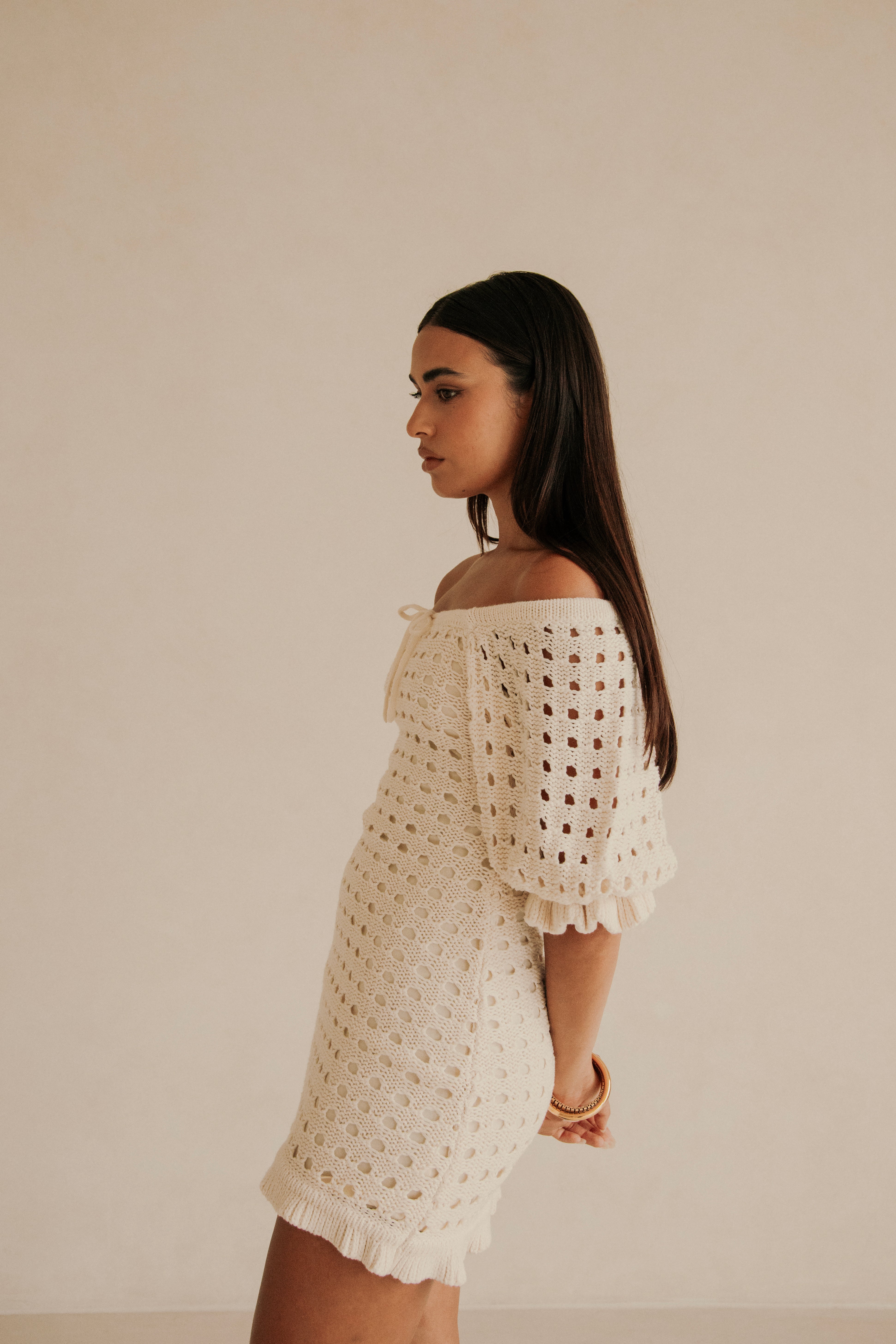 Exquisite Aranza Women's Cotton Knit Mini Dress for Trans - Seasonal Wear