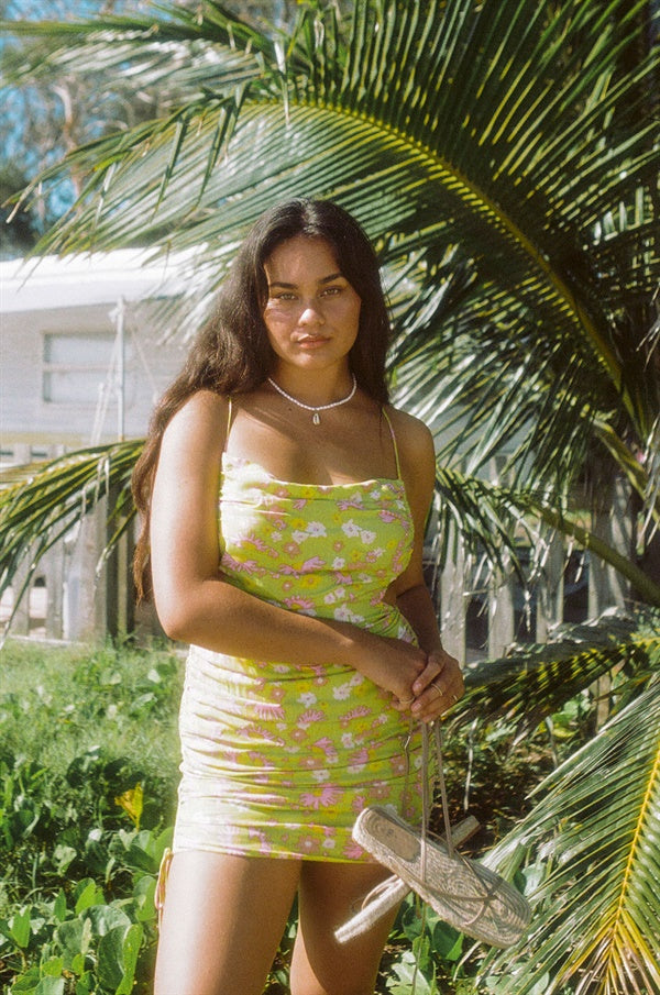 Exclusive Retro Floral Printed Viscose Emery Party Dress
