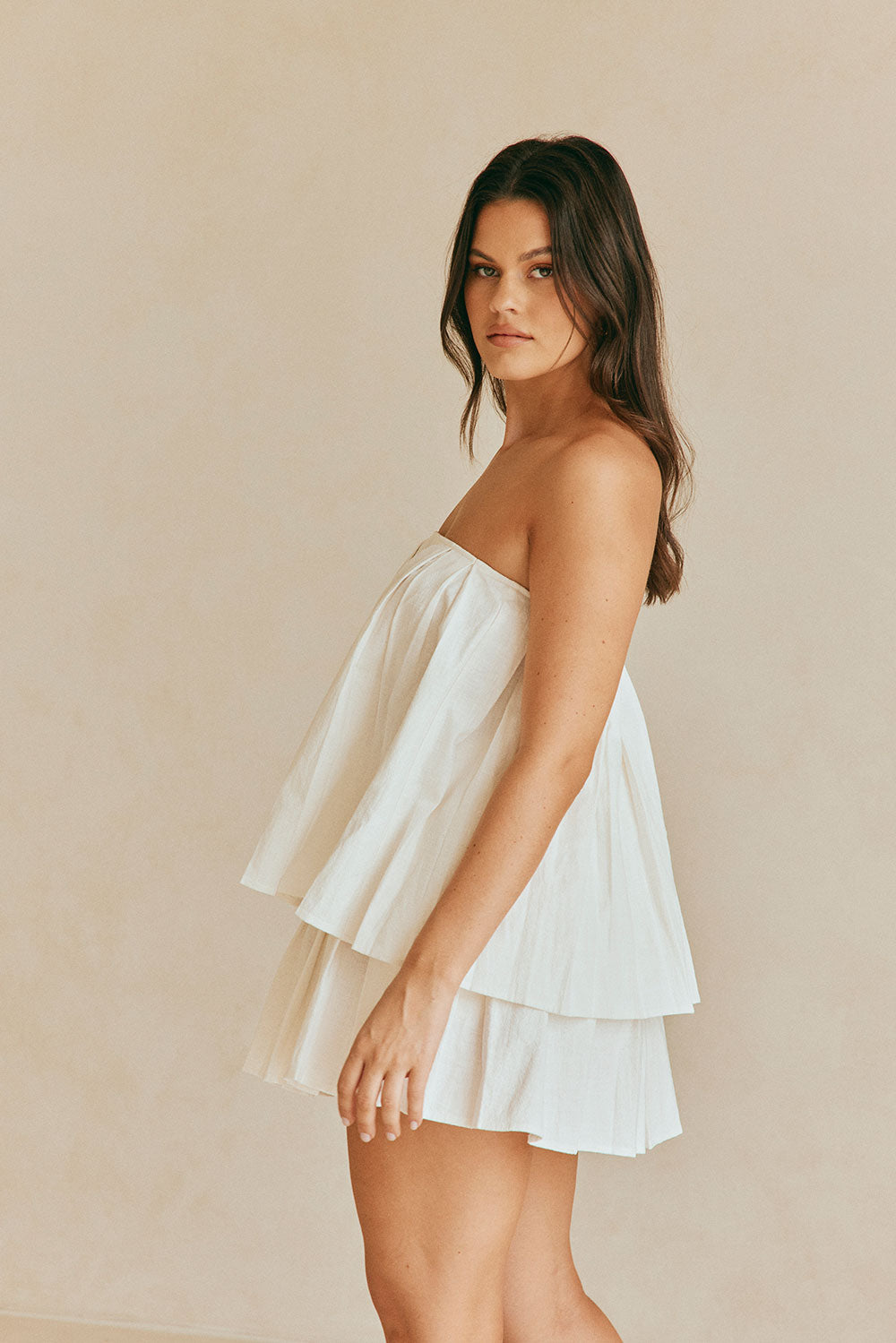 Exclusively Designed Sabo Women's Amity Strapless White Top