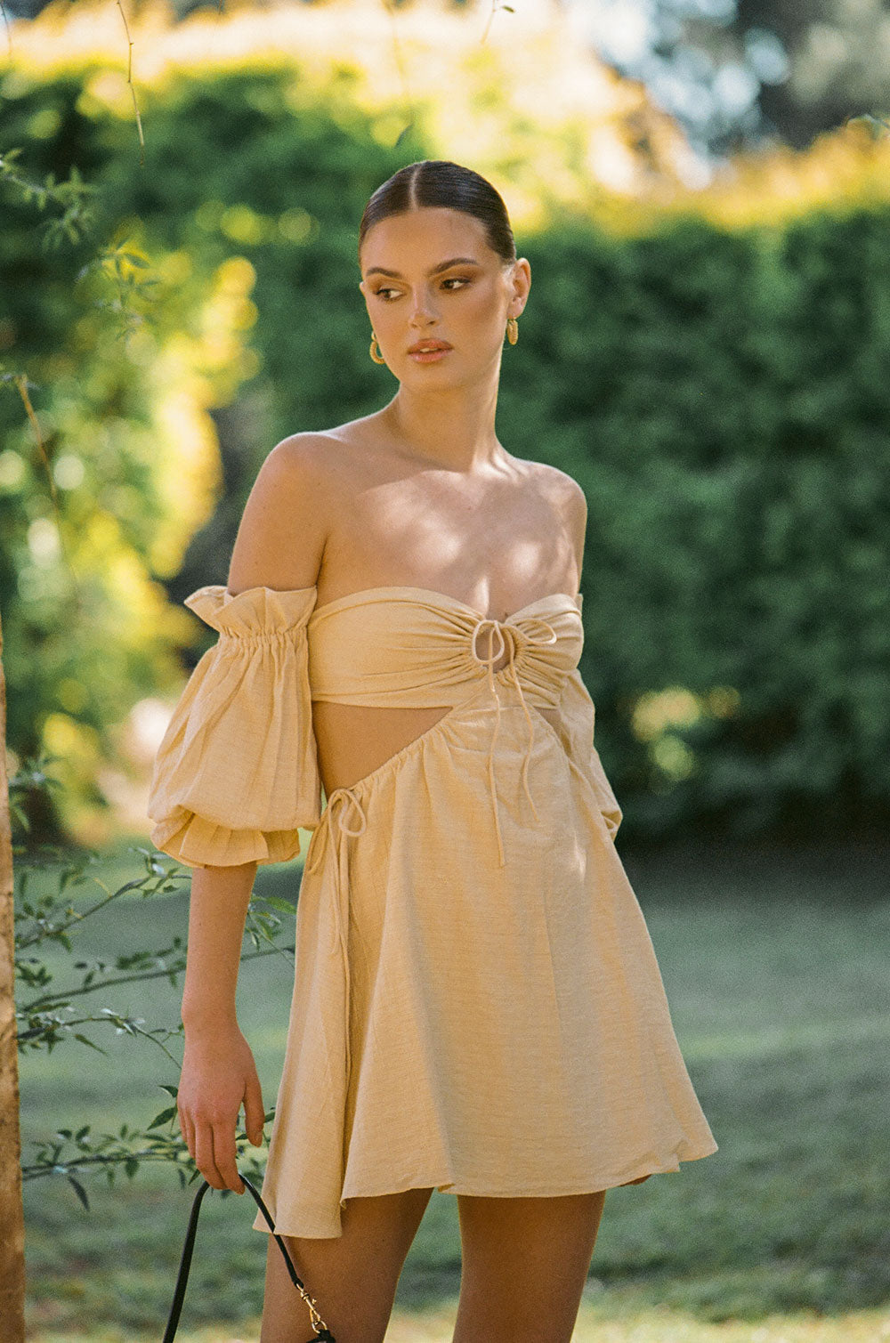 Sabo Exclusive Dusty Yellow Lightweight Halter Daria Dress