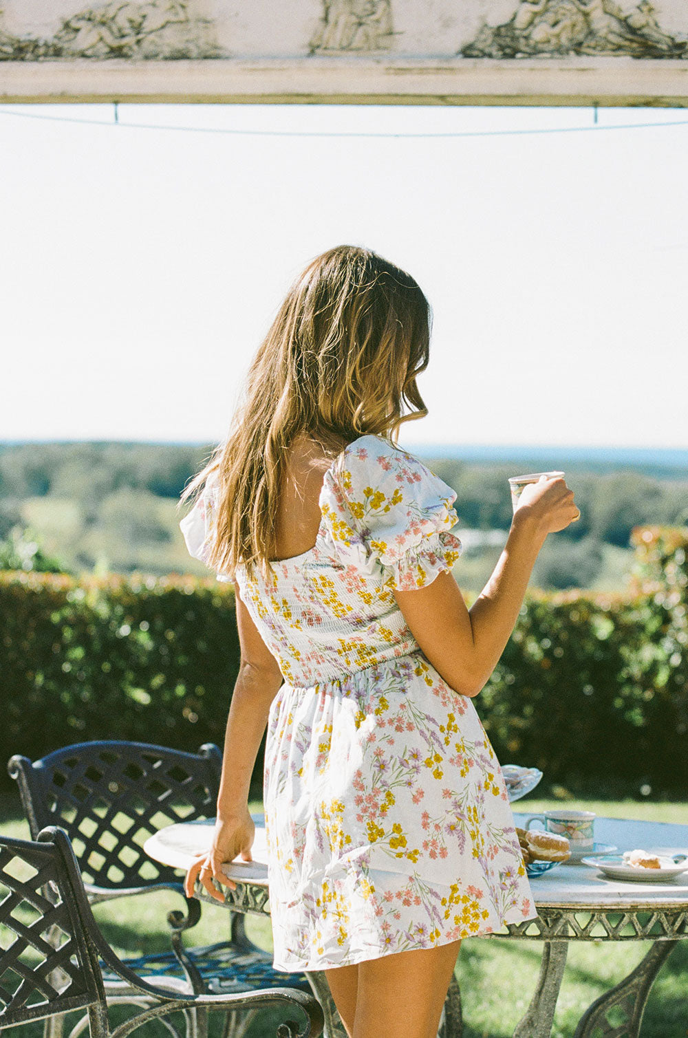 Stylish Women's Alena Cotton Dress with Exclusive Blue Spring Floral Print