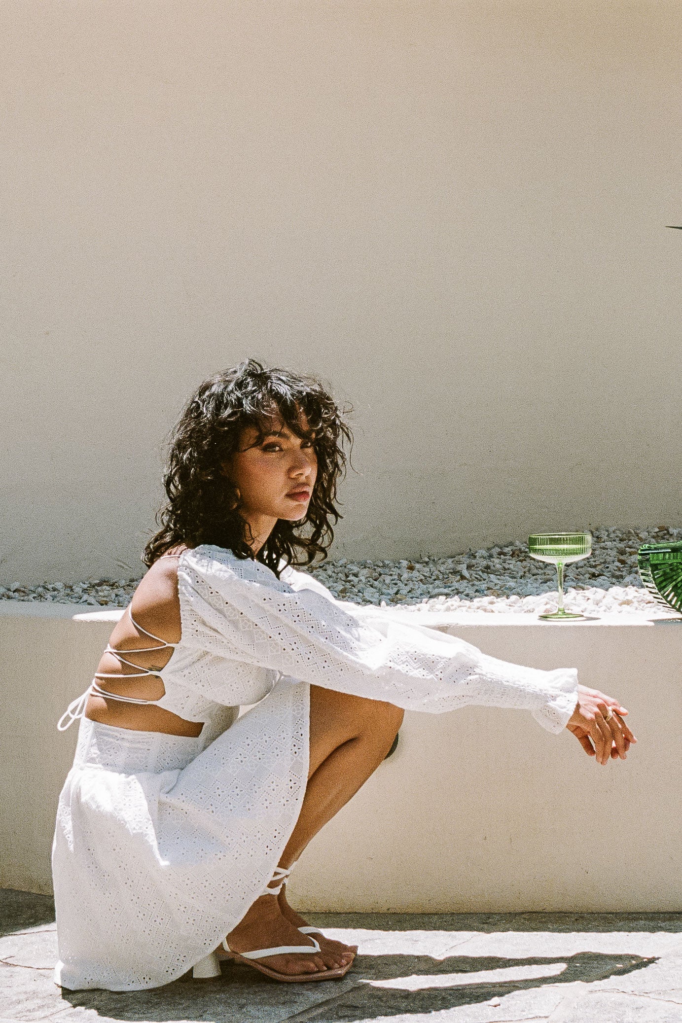 Exquisite White SABO LUXE Aliah Broiderie Dress for Special Events