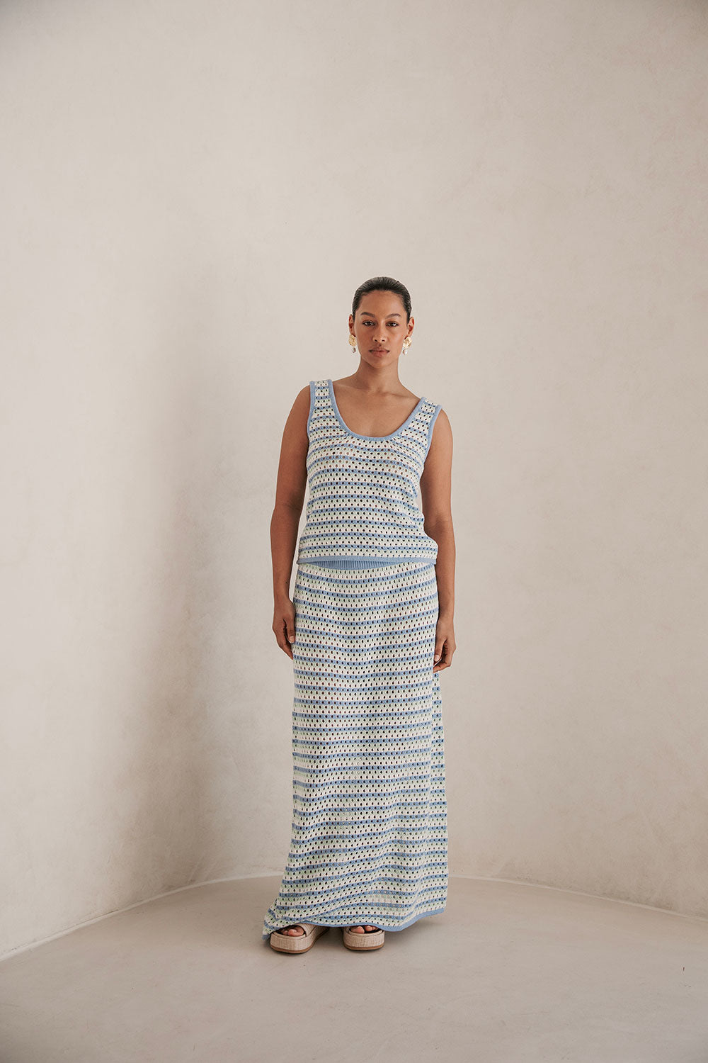 Blue Women's Erin Knit Maxi Skirt for Fashionable Mix - and - Match
