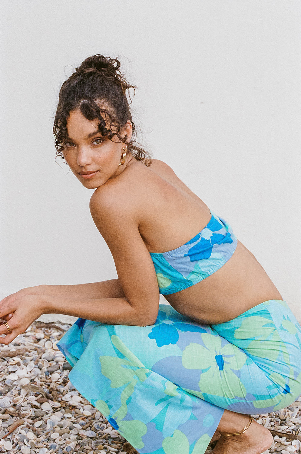 Maple Brand Bandeau Top with Exclusive Bold River Floral Print