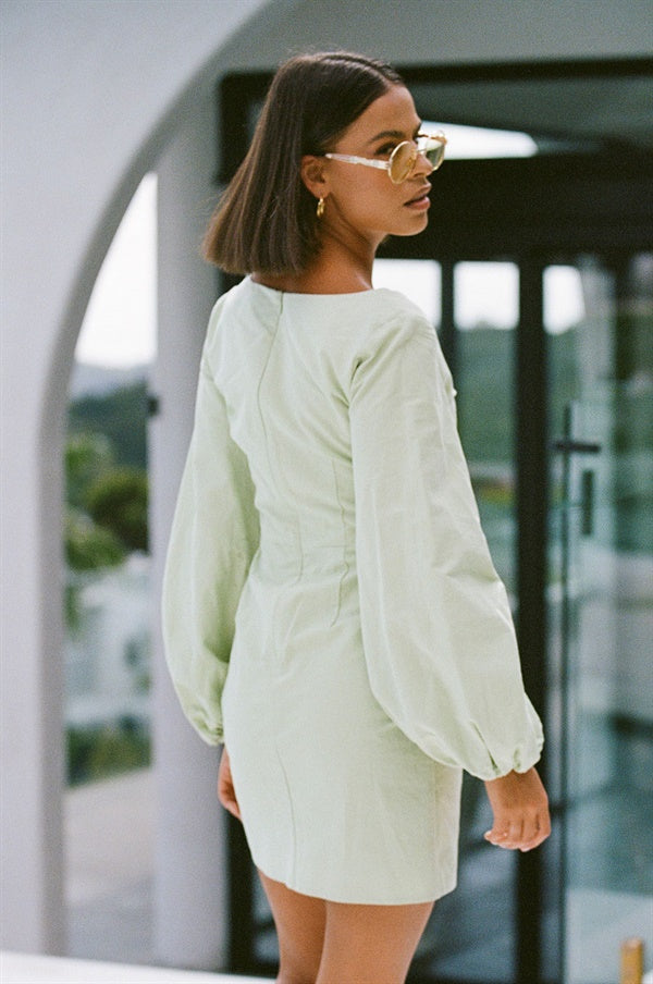 Elegant Mint Green Minna Button Dress from Hills Collection