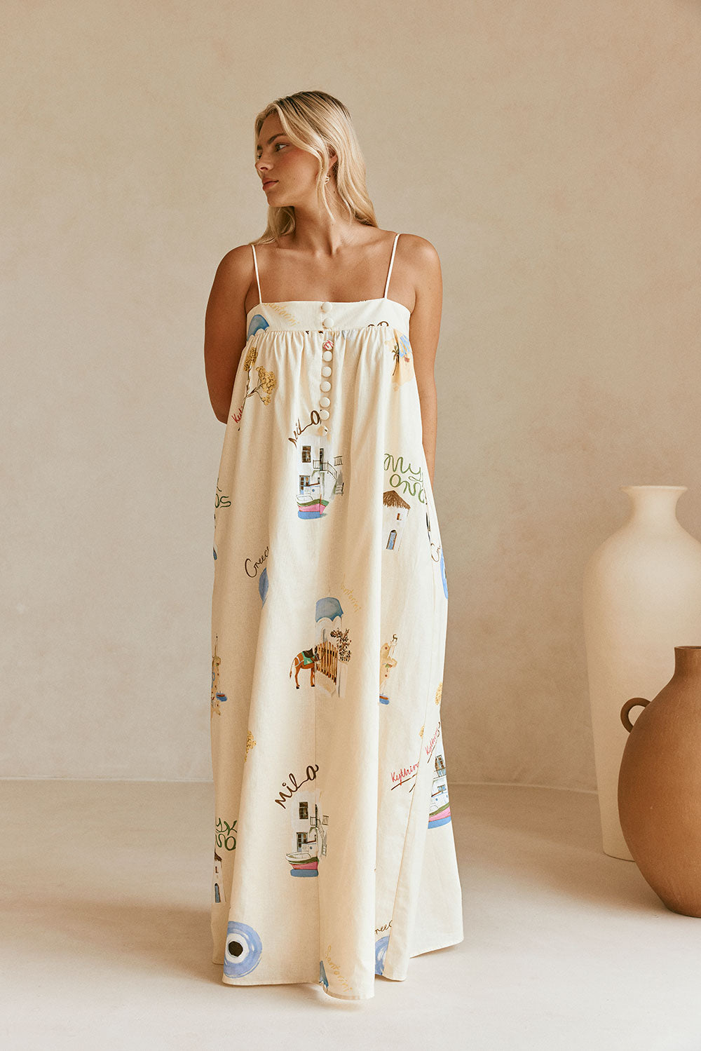 Unique Sample Ida Dress Inspired by the Isles Of Greece