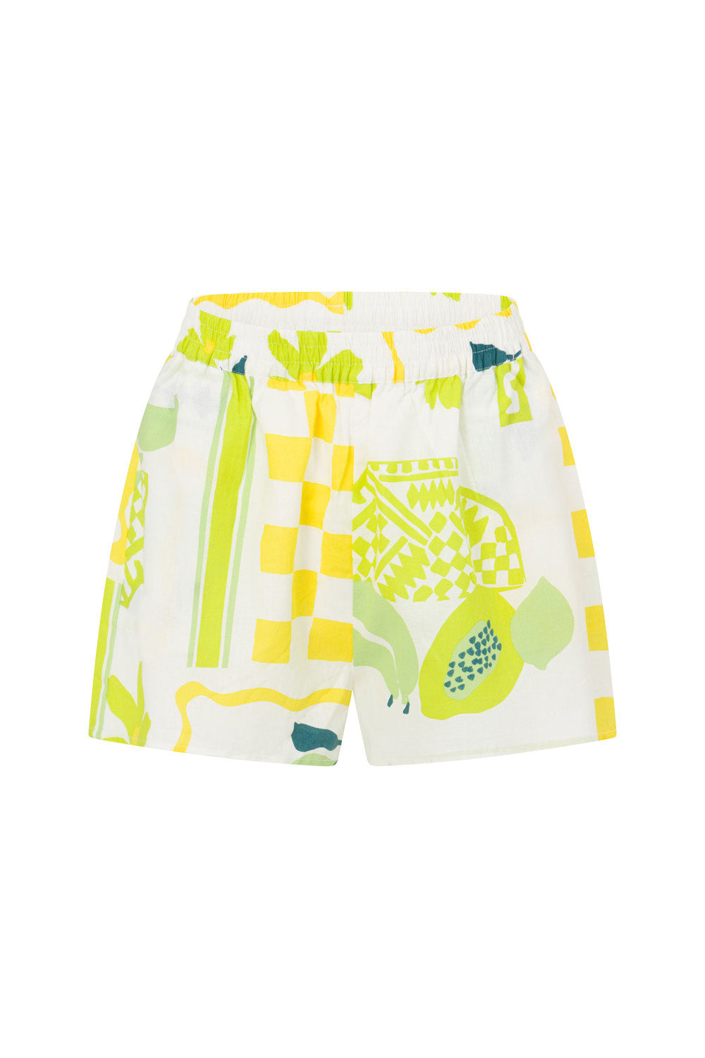 Sabo Exclusive Seona Women's Summer Vacation Shorts in Prego Verde Print