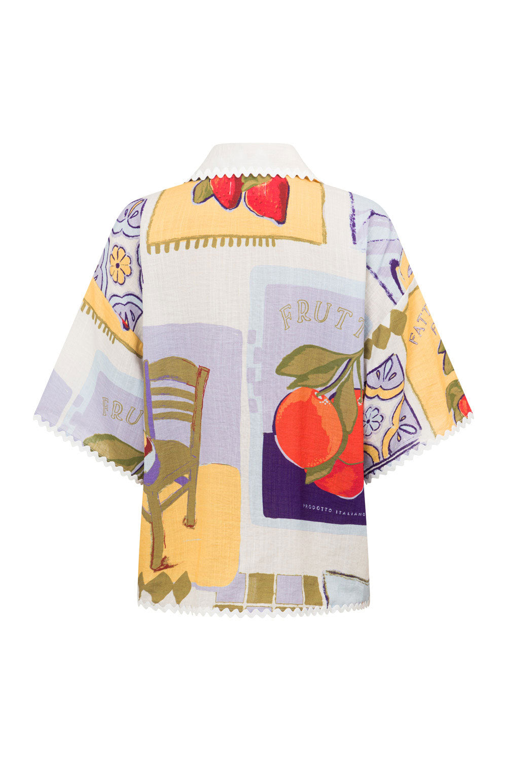 Women's Summer 2024 Exclusive Villagio Purple Print Donna Rosa Boxy-Fit Top