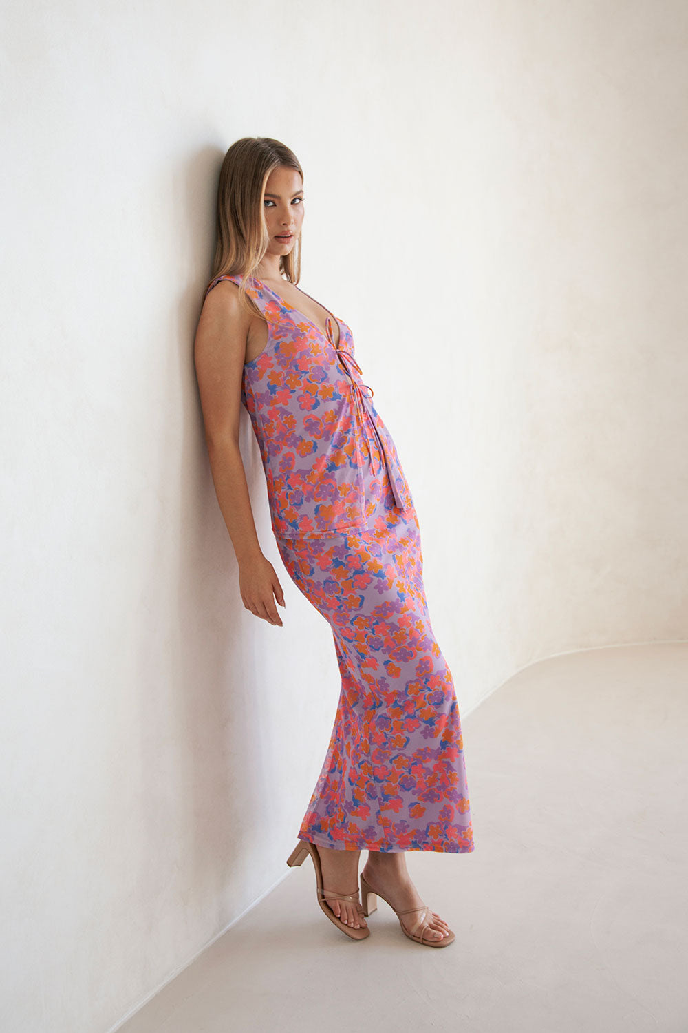 Tranquillo-Printed Addie High-Waisted Maxi Skirt