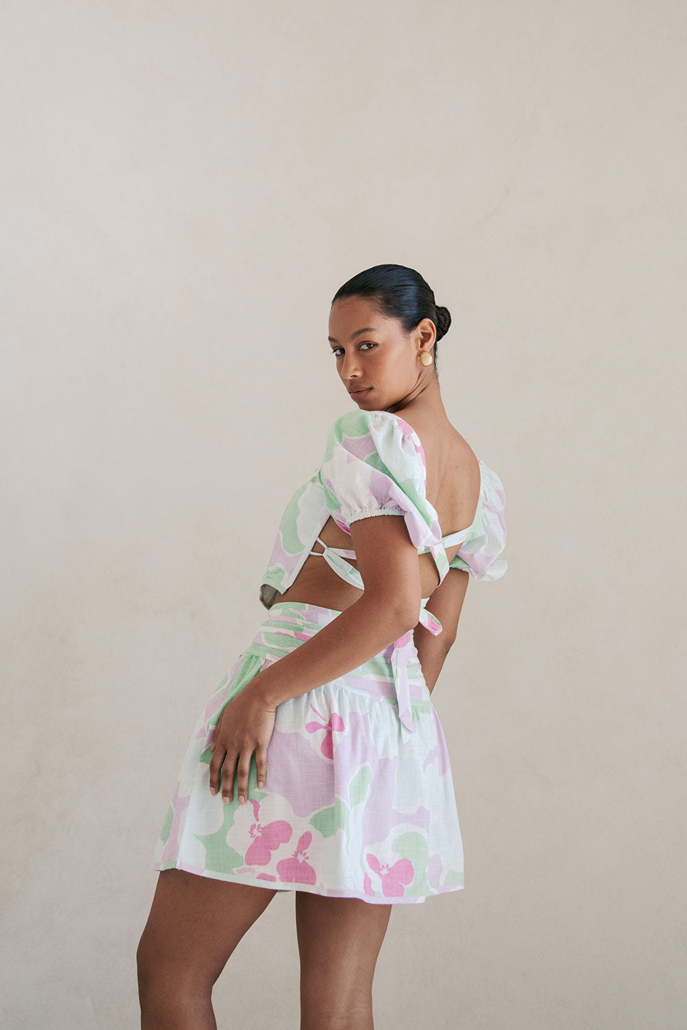 SABO LUXE Backless Women's Misty Floral Mars Top