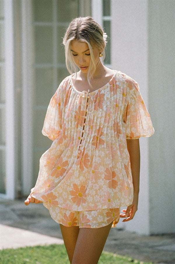 Autumn Floral Leta Women's Top for Fall Fashion