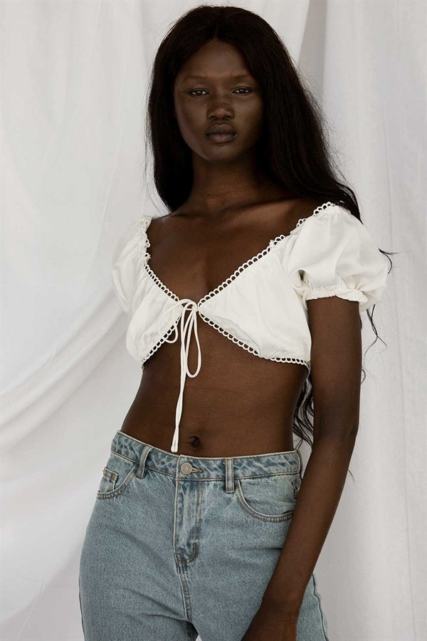 Elegant Silky Kenna Top with Renaissance Charm