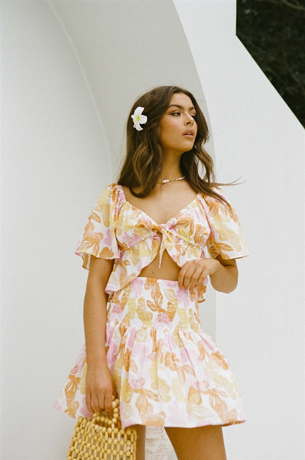 Allura Floral High - Waisted Summer Cotton Voile Skirt