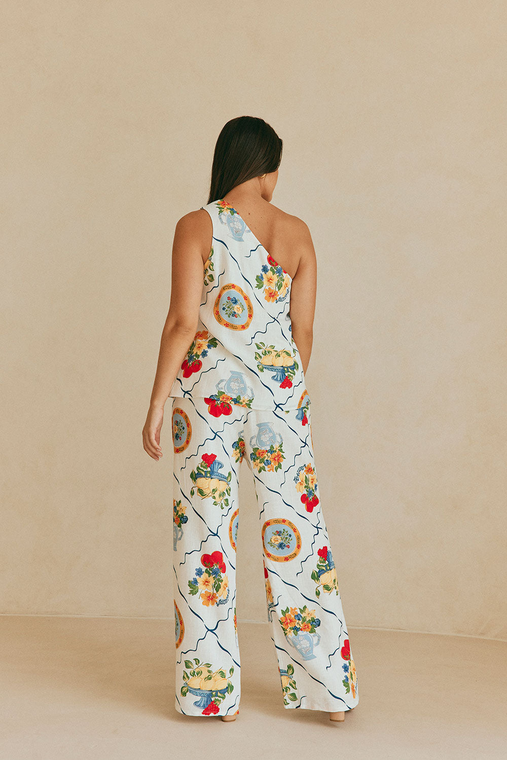 Exclusive Sabo - Designed Giuliana One - Shoulder Relaxed Trattoria Print Top