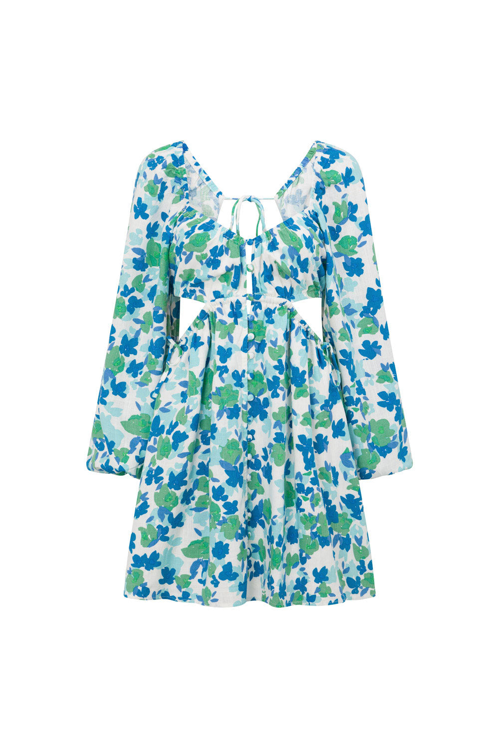 Unique Brushed Floral Backless Florian Dress