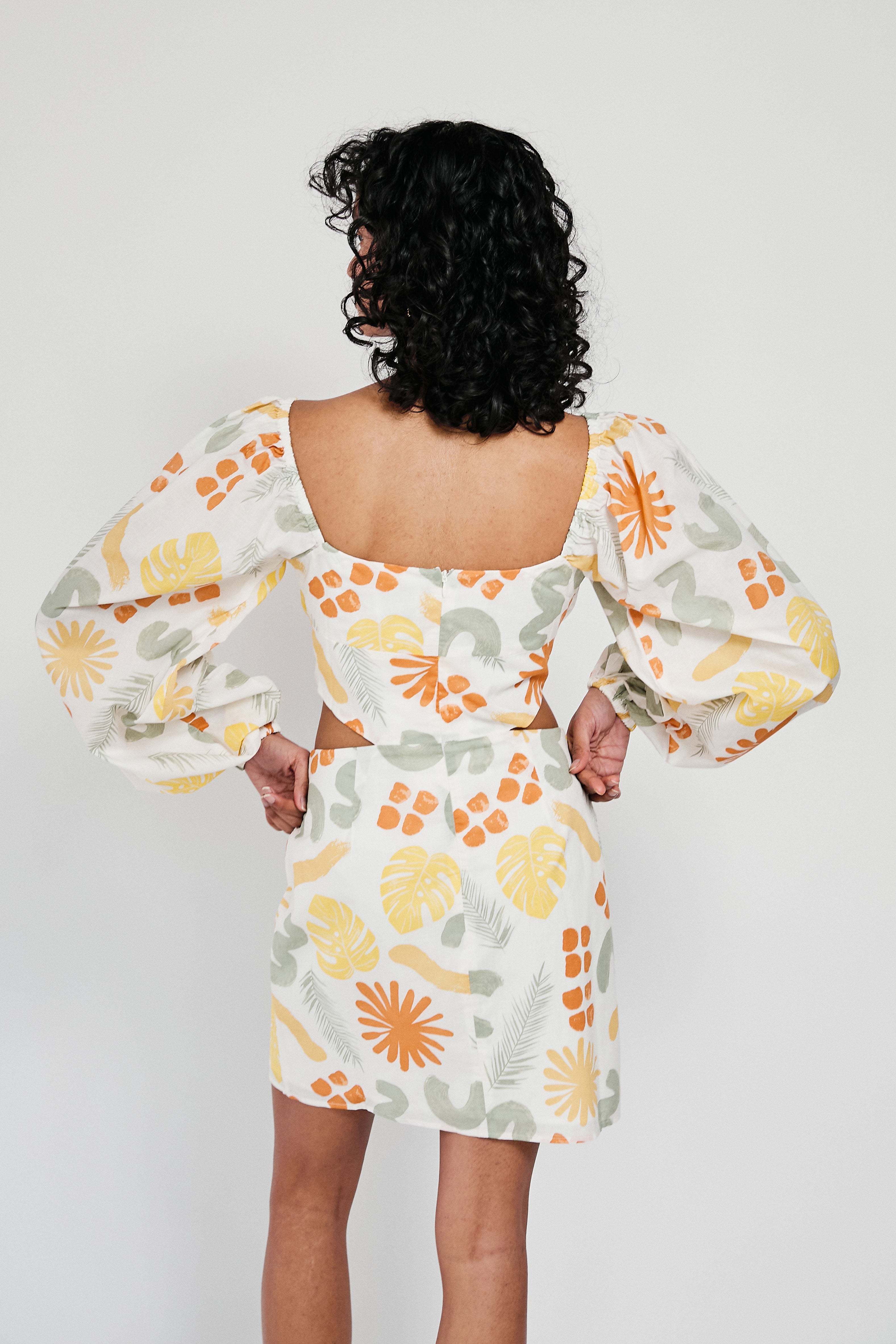 Unique Willa Desert Leaf Sample Dress with Faint Flaws