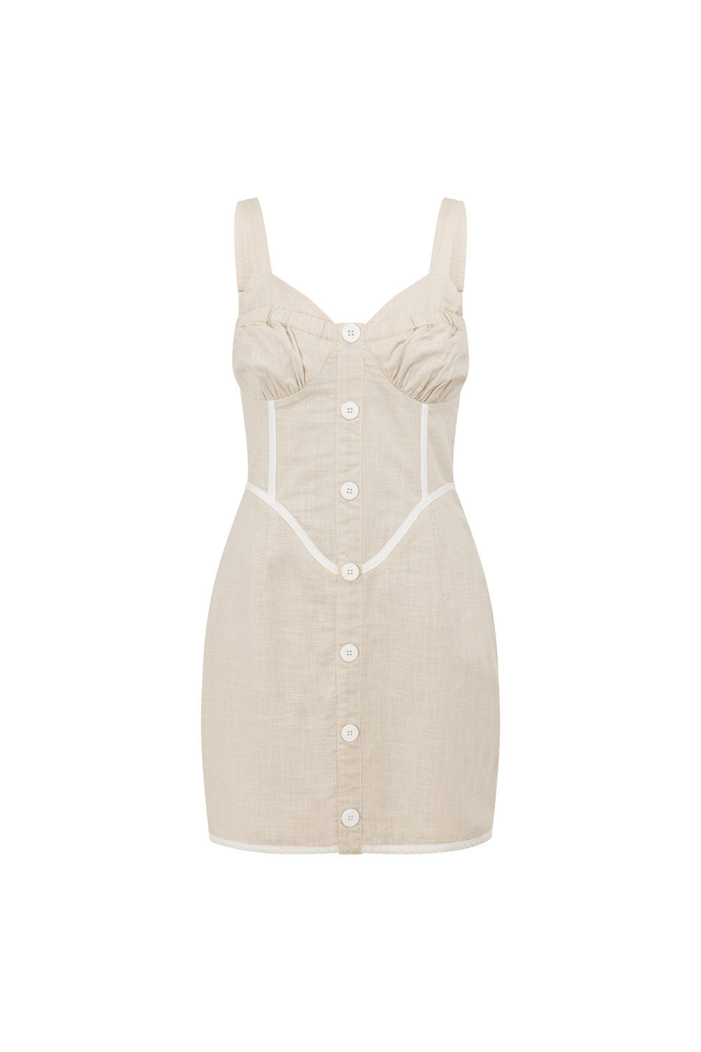 Stylish Oana Stone-Hued Layered Cotton Dress with Unique Details