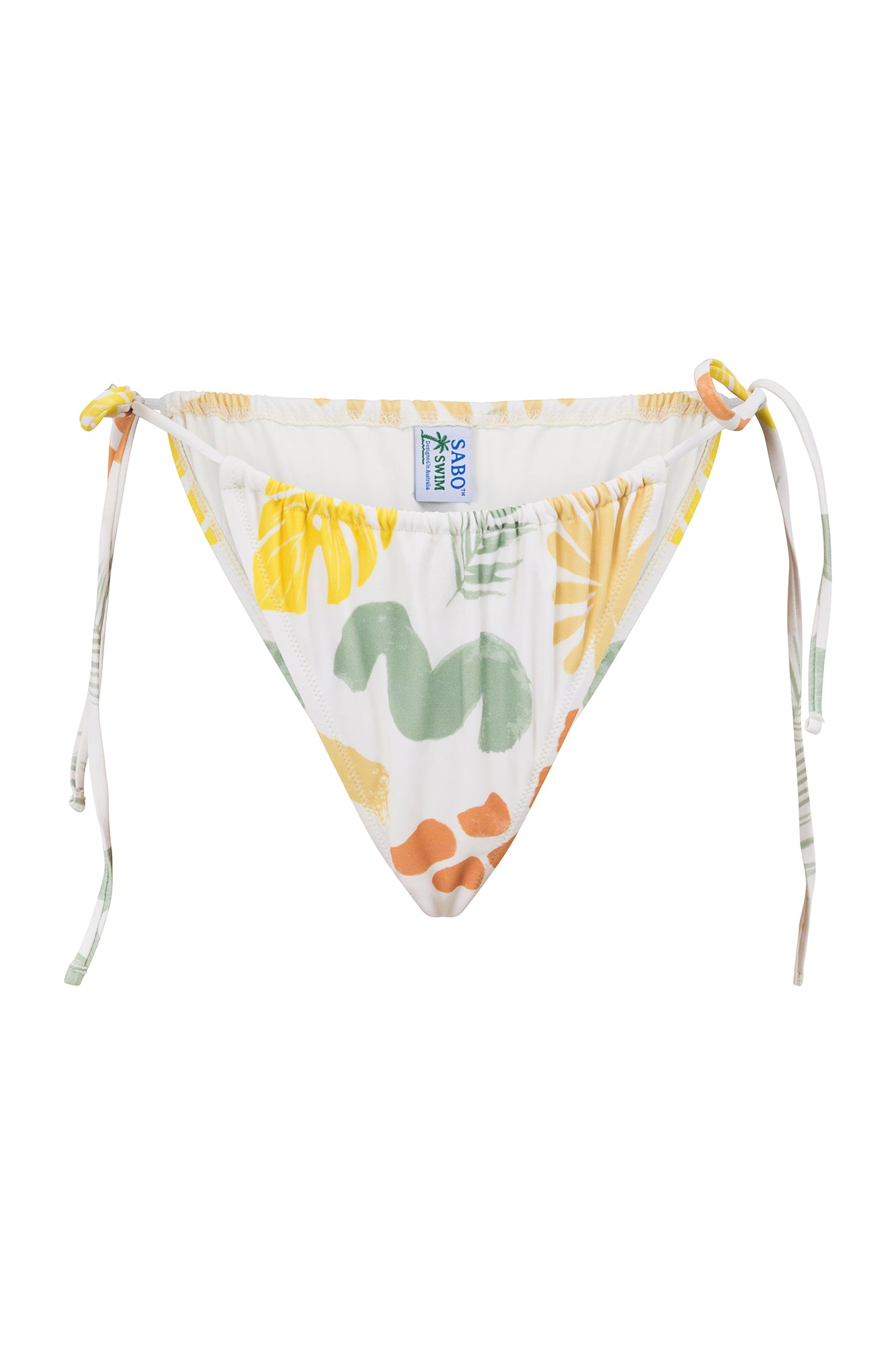 Shore Ruched Swimsuit Bottom with Desert Leaf Print