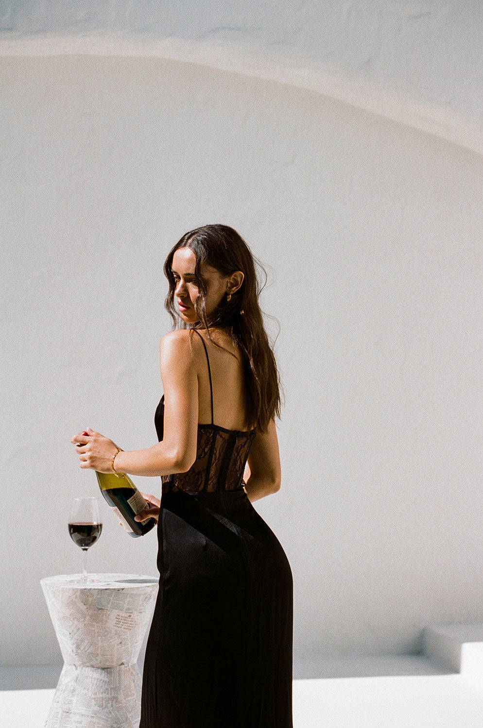 Stylish Black Teyah Midi Dress - Unique Sample Piece