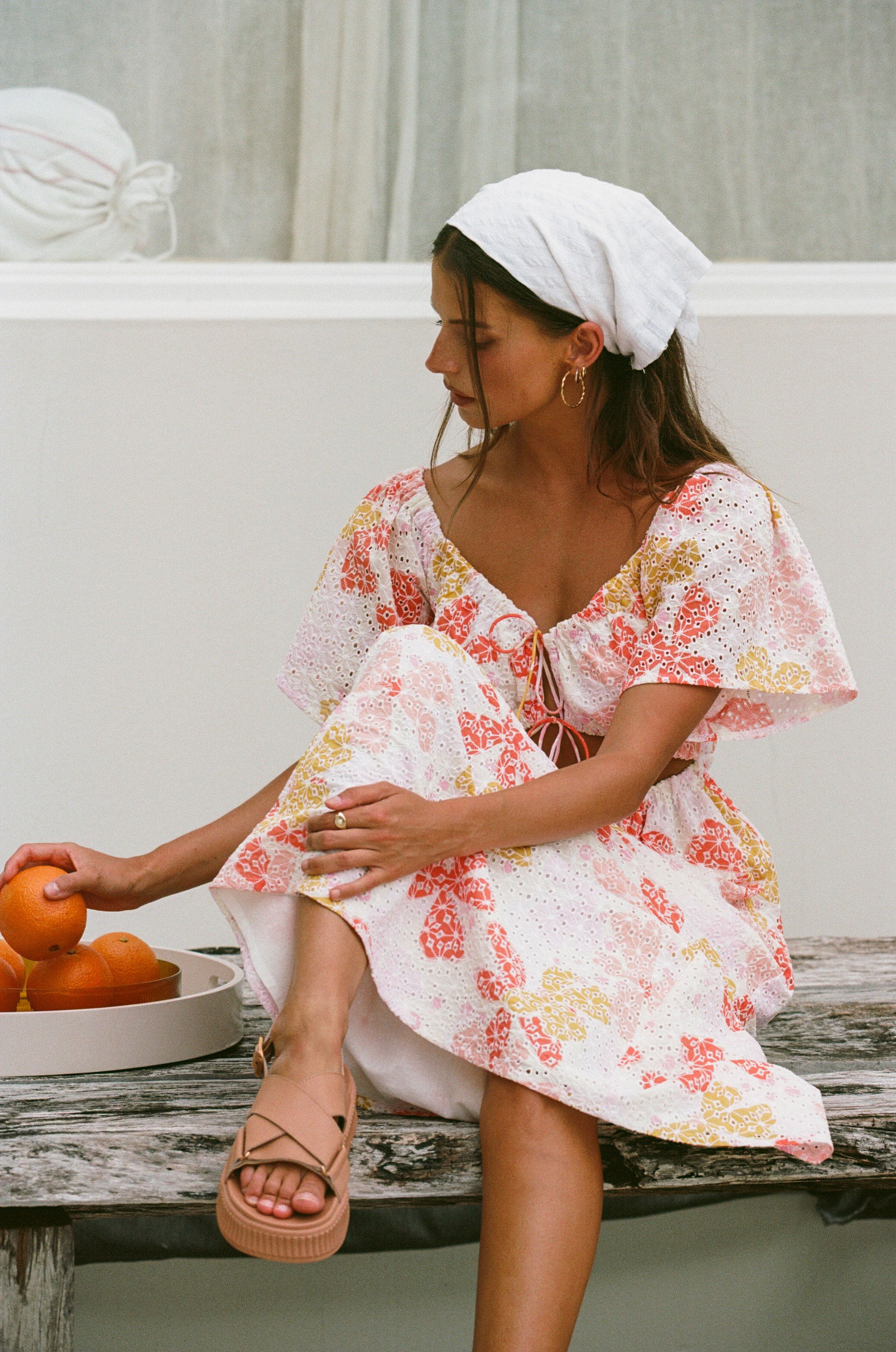 Sabo Exclusive Pollen Print Nalu Off - Shoulder Dress
